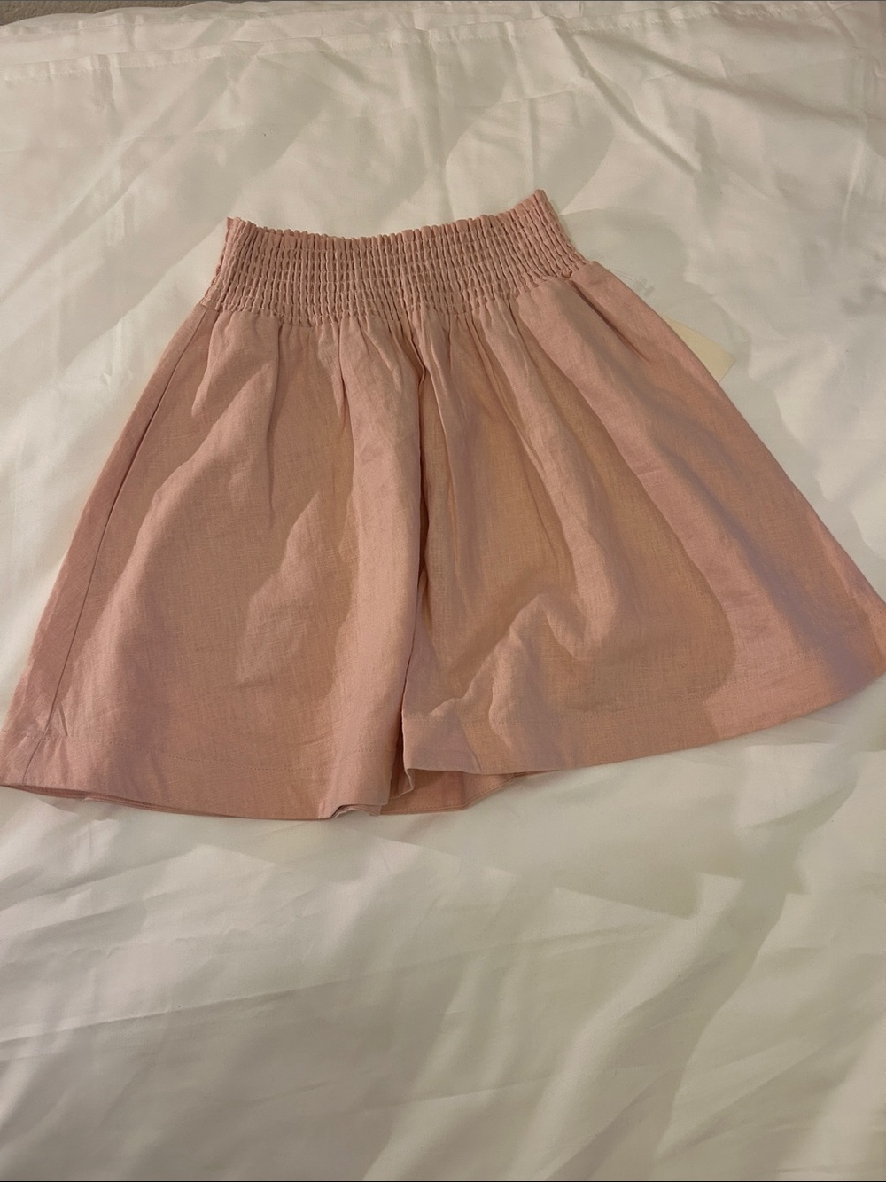 Smocked Waist Circle Skirt in Blush Pink